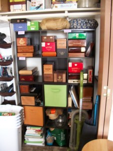 Closet organization for upcycled cigar boxes